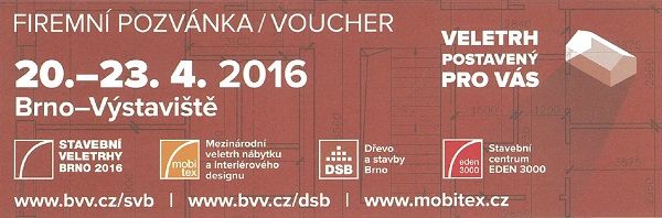 Vstupenka na Stavební veletrh Brno 2016
