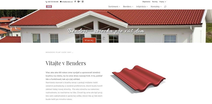 Nový web firmy Benders