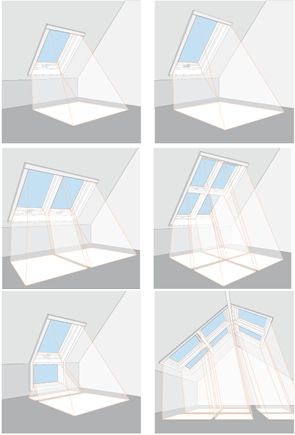 Příklady umístění střešních oken