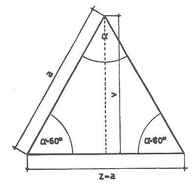Výpočet plochy rovnostranného trojúhelníku, zdroj: Grada