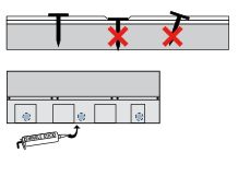 Hřebíky a těsnění pro instalaci šindele IKO Cambridge Extreme 9,5°- schéma, zdroj: IKO