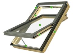 FAKRO - kyvné střešní okno FTU - V U3 Z-Wave - energeticky úsporné dvojsklo U3